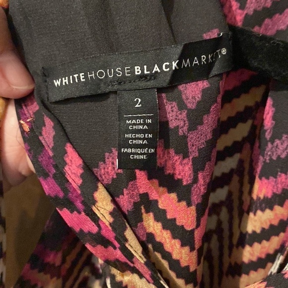White House Black Market Halter Chevron Print Blouse - Picture 4 of 4